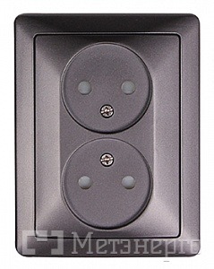 ins0040068 Комплект e.lux.1222L.2gz.anthracite розетки подвійної без з/к, "антрацит" - Метенерго