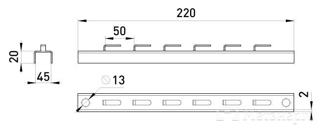 AT5-4-16 Держатель лотка AT5-4-16 220мм - Метэнерго AT5-4-16 Держатель лотка AT5-4-16 220мм - Метэнерго