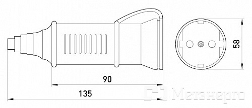 p012022 Силова розетка переносна e.socket.pro.2.16, 2п., 220В, 16А (212) - Метенерго p012022 Силова розетка переносна e.socket.pro.2.16, 2п., 220В, 16А (212) - Метенерго